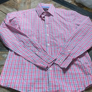 J. Maverick NWT pink plaid shirt. Size small.